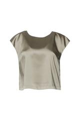 Satynowa bluzka z dekoracyjnym zapięciem z tyłu