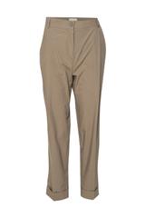 Oliwkowe bawełniane spodnie w kant