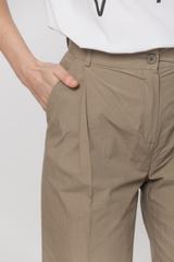 Oliwkowe bawełniane spodnie w kant