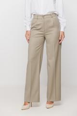 Oliwkowe spodnie z szeroką nogawką