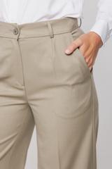 Oliwkowe spodnie z szeroką nogawką