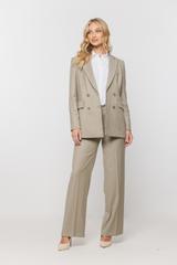 Oliwkowe spodnie z szeroką nogawką