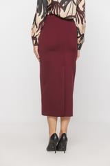 Ołówkowa bordowa spódnica midi z grubej dzianiny