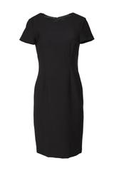 Ołówkowa czarna sukienka z krótkim rękawem i podszewką