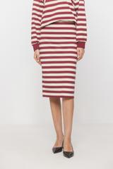 Ołówkowa spódnica w paski z dzianiny bawełnianej