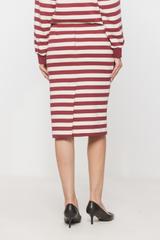 Ołówkowa spódnica w paski z dzianiny bawełnianej