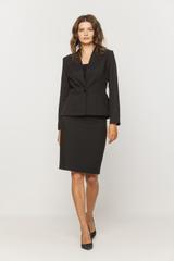 Ołówkowa spódnica z rozporkiem z eleganckiej czarnej tkaniny