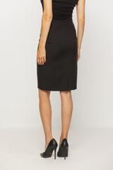 Ołówkowa spódnica z rozporkiem z eleganckiej czarnej tkaniny