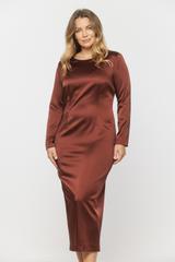 Ołówkowa sukienka midi z bordowej satyny