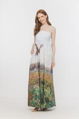 Original maxi dress made of cotton fabric