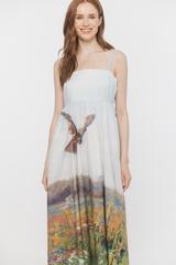 Original maxi dress made of cotton fabric