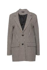 Oversizowa marynarka z modnej tweedowej tkaniny