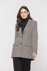 Oversizowa marynarka z modnej tweedowej tkaniny