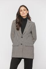 Oversizowa marynarka z modnej tweedowej tkaniny