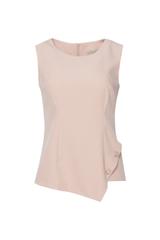 Pastelowa asymetryczna bluzka z ozdobnymi guzikami