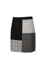 Patchworkowa spódnica z wełny Zero Waste w rozmiarze 38