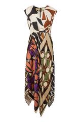 Patchworkowa sukienka midi linii Rabarbar Zero Waste