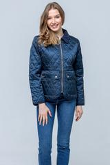 Pikowana przejściowa kurtka w kolorze ciemnego granatu