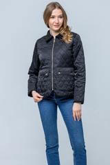 Pikowana przejściowa kurtka w kolorze czarnym