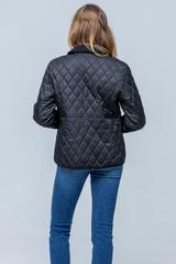 Pikowana przejściowa kurtka w kolorze czarnym