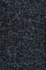 Granatowy melanżowy płaszcz w jodełkę