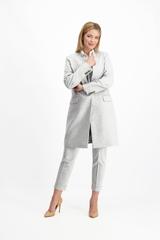 Melanżowy jasno szary płaszcz