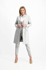 Melanżowy jasno szary płaszcz