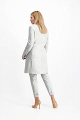 Melanżowy jasno szary płaszcz