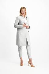 Melanżowy jasno szary płaszcz