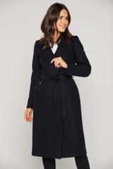 Damski płaszcz w kolorze ciemnego granatu
