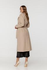 Jesienny płaszcz z wełny i alpaki w kolorze jasnego beżu