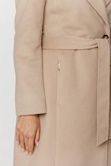 Jesienny płaszcz z wełny i alpaki w kolorze jasnego beżu