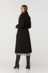 Jesienny płaszcz z wełny i alpaki w kolorze czarnym