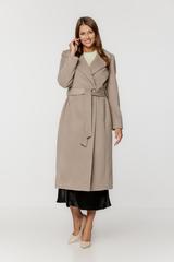 Jesienny płaszcz z wełny i alpaki w kolorze taupe