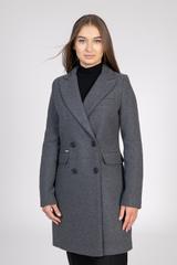 Ciemnoszary dwurzędowy płaszcz włoskiej wełny premium