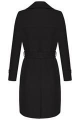 Bawełniany czarny płaszcz wiosenny przed kolano