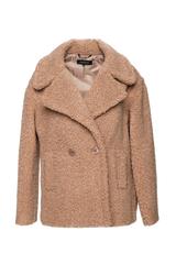 Jasnobrązowy modny płaszczyk damski typu miś