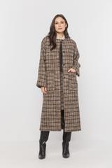 Płaszcz z grubej tkaniny boucle z dodatkiem wełny