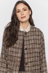 Płaszcz z grubej tkaniny boucle z dodatkiem wełny