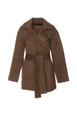 Coat made of brown wool fleece with a dense nap