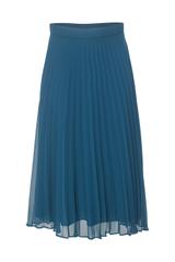 Plisowana spódnica midi z morskiego zwiewnego materiału