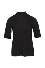 Półgolf z czarnej jednolitej dzianiny wiskozowej