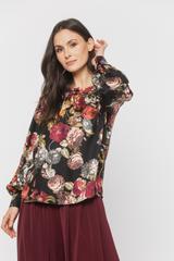Prosta bluzka z kwiecistej eleganckiej wiskozy