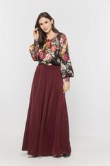 Prosta bluzka z kwiecistej eleganckiej wiskozy