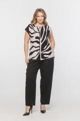 Prosta wzorzysta bluzka z dzianiny wiskozowej