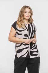 Prosta wzorzysta bluzka z dzianiny wiskozowej