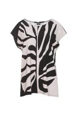 Prosta wzorzysta bluzka z dzianiny wiskozowej