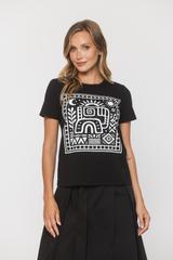 Prosty bawełniany t-shirt z nadrukiem