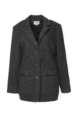 Prosty żakiet w jodełkę z dodatkiem wełny