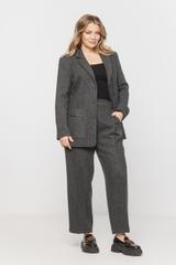 Prosty żakiet w jodełkę z dodatkiem wełny